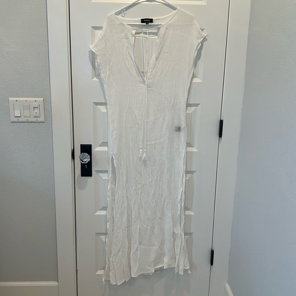 White swimsuit Cover up
